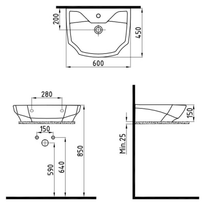 Раковина Bien Fracture 60 FRLG06001VD1W3000 Белая