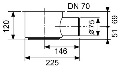 Сифон Tece Drainline DN70 1,2 л/с 650002 горизонтальный без погружного стакана