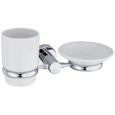 Стакан для зубных щеток с мыльницей WasserKRAFT Donau K-9426C Хром