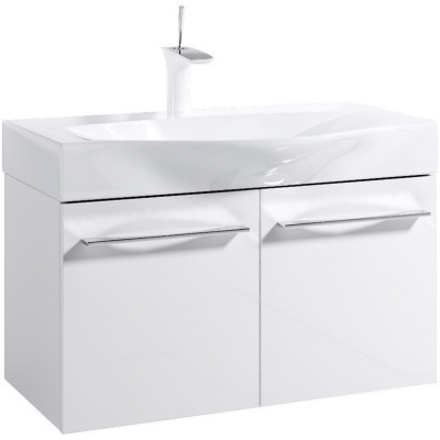 Тумба под раковину Aqwella 5 Stars Милан 100 Mil.01.10/W 2 дверцы подвесная Белая