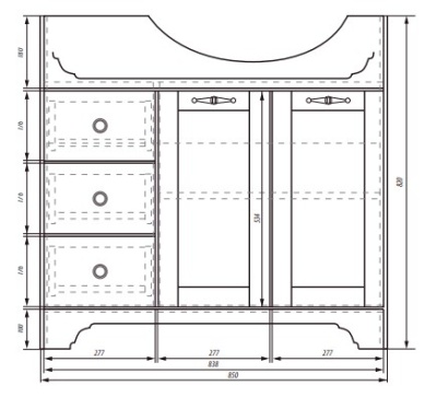 Тумба под раковину Dreja Antia 90 L 99.0406 Капучино