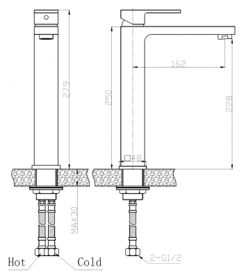 Смеситель для раковины WeltWasser Kassel 715 10000001982 Хром