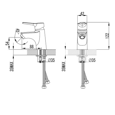 Смеситель для раковины Milardo Enisey ENISB00M01 Хром