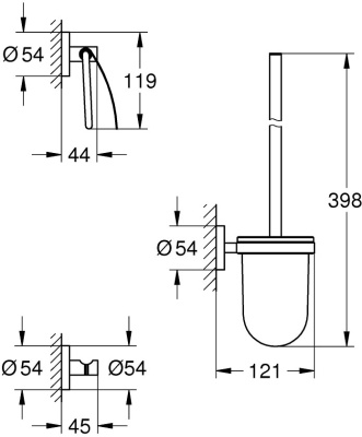 Набор аксессуаров для ванной Grohe Essentials 40407001 Хром
