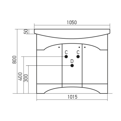 Тумба под раковину Mixline Крит 105 533074 Патина серебро