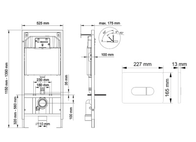 Инсталляция Berges Wasserhaus Novum D7 040237 для унитаза с Хром Белой клавишей смыва