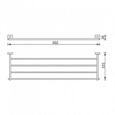 Полка для полотенец Aquanet 4762 Хром