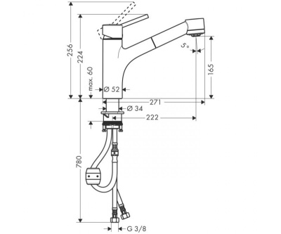 Смеситель для кухни Hansgrohe Talis S 32841000 Хром