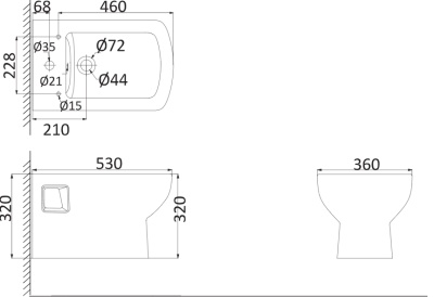 Биде Creo Ceramique Tours TO2100N подвесное Белое