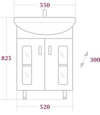 Тумба под раковину Onika Кристалл 55 Белая