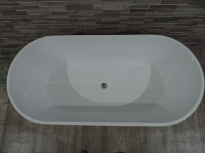 Ванна из искусственного камня Castone Эдем 170x80 Белая без перелива