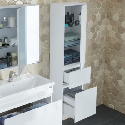 Шкаф пенал СанТа Марс 40 подвесной Белый