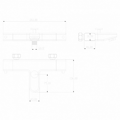 Смеситель для ванны Swedbe Mercury 9062 с термостатом Хром