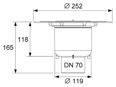 Сифон для душевого трапа Tece Drainpoint S DN70 3603600 вертикальный без декоративной решетки