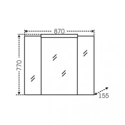 Зеркальный шкаф СанТа Стандарт 90 с подсветкой Белый