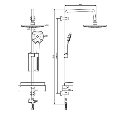 Душевая система Dorff Prime D0740000 Хром