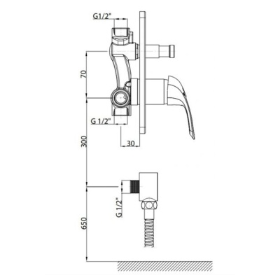 Смеситель для душа GPD Adrio MKB120 Хром