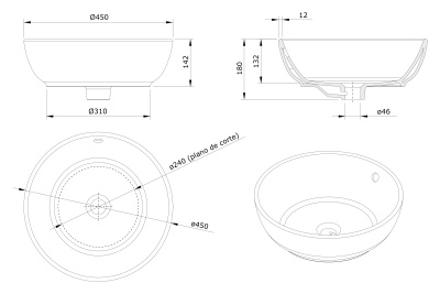 Раковина Sanindusa Polop 45 118840004 Белая