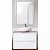Комплект мебели для ванной BelBagno SET-KRAFT-700-BO-C-BB344-LOY-GRT-600/800 с зеркалом и смесителем Bianco Opaco, столешница - Cemento (без нанесения узора)