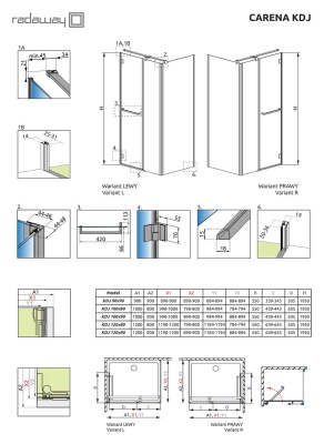 Душевой уголок Radaway Carena KDJ 100x80 L профиль Хром стекло прозрачное