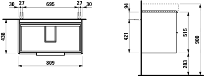 Тумба под раковину Laufen Base 85 4.0239.2.110.260.1 подвесная Белая матовая
