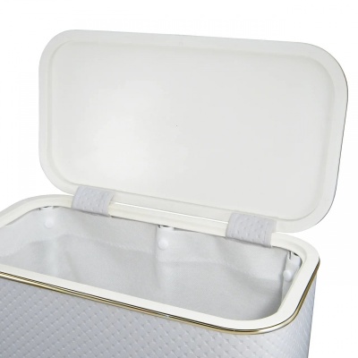 Корзина для белья Cameya Punto PWG-B большая Белая, кант золото