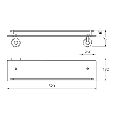Стеклянная полка Iddis Calipso CALMBG0i44 Хром