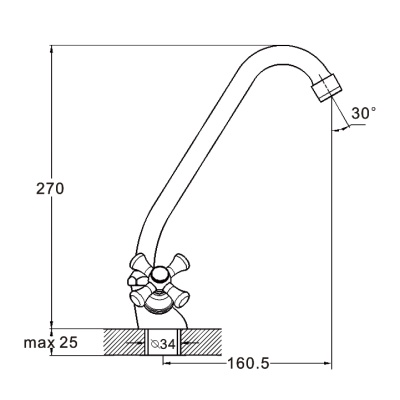 Смеситель для кухни G-Lauf QMT4-A722 Хром