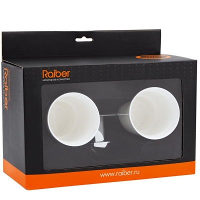 Стакан для зубных щеток Raiber R50103 двойной Белый Хром