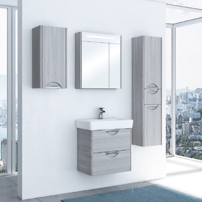 Зеркальный шкаф Акватон Сильва 60 с подсветкой 1A216202SIW50 Дуб макиато