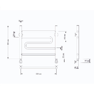 Электрический полотенцесушитель Secado Валенсия 2 50х60 Бронза