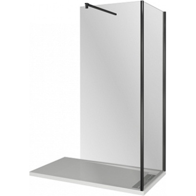 Душевая перегородка Good Door Walk In SP-110+SP+P-80-B-CH 110x80 профиль Черный стекло прозрачное