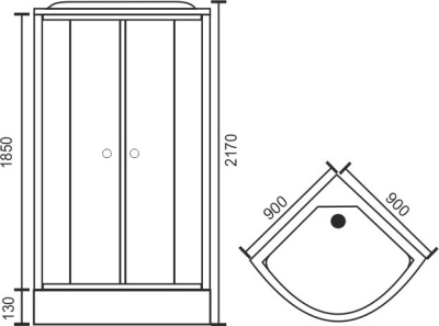 Душевая кабина Royal Bath НК RB90HK2-T-CH 90x90 с гидромассажем профиль Хром задняя стенка Белая