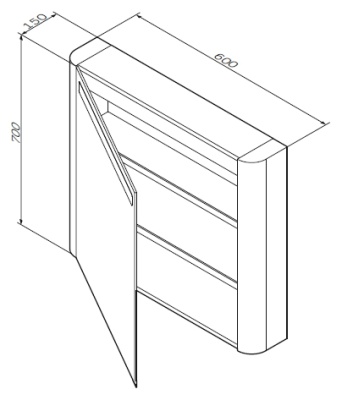 Зеркальный шкаф AM.PM Bliss L 60 R с подсветкой Белый