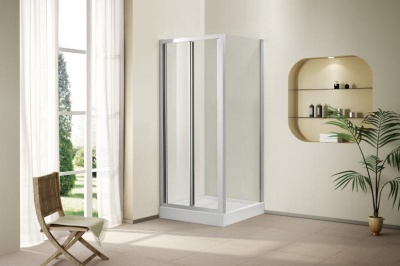 Душевой уголок Cezares Porta AS-1 90x80 профиль Хром стекло прозрачное