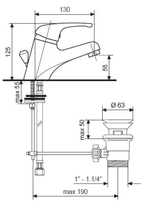 Смеситель для раковины Emmevi Ambra 9003 Хром
