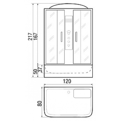 Душевая кабина River Sena 120x80x50 МТ 10000001133+10000002325 с поддоном