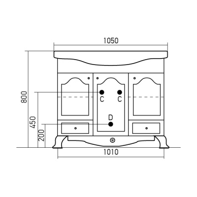 Тумба под раковину Mixline Прованс 105 539604 Зеленая