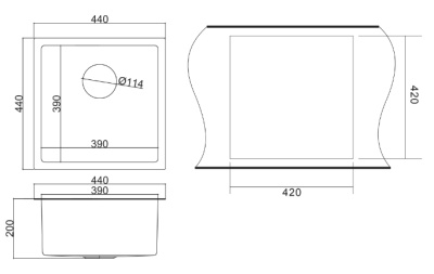 Кухонная мойка Paulmark Aller 44 PM904444-BS Брашированная сталь