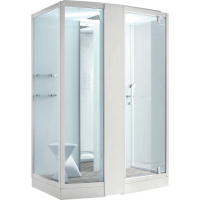 Душевая кабина Orans SR-89102S L white 150x100 с баней профиль Белый задние стенки Белые