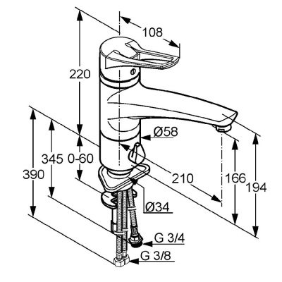Смеситель для кухни Kludi MX 399060562 Хром