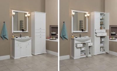 Шкаф пенал Aquanet Лагуна 71 175396 Белый