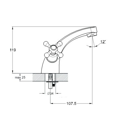 Смеситель для раковины G-Lauf QMT1-A722 Хром
