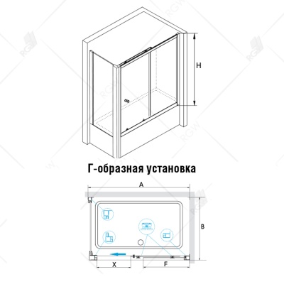 Шторка на ванну RGW Screens SC-82 170x70 профиль Хром стекло прозрачное