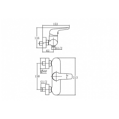 Смеситель для душа Aquanet Pragmatic AF430-30С Хром
