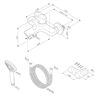 Смеситель для ванны AM.PM X-Joy S F85B15000 Хром