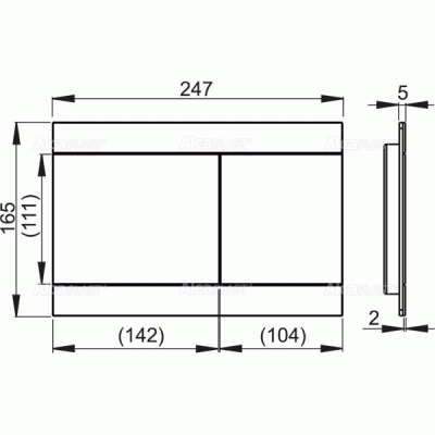 Клавиша смыва Alcaplast Flat Inox FUN-INOX Хром