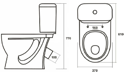 Унитаз-компакт Sanita Стандарт эконом SDTSACC01090112 с бачком и сиденьем