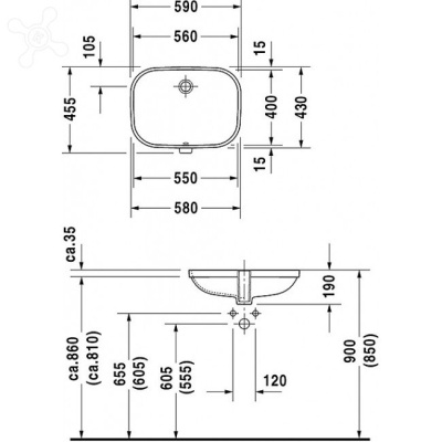 Раковина Duravit D Code 60 0338560000 Белая