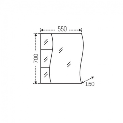 Зеркальный шкаф СанТа Волна 55 L Белый